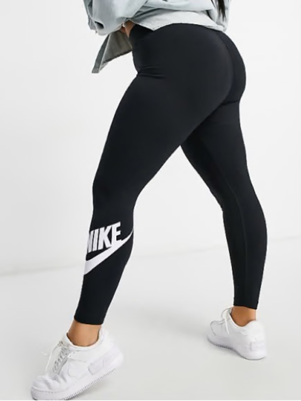 Nike Essential Running Leggings. Black W/ Logo. Sz 1X